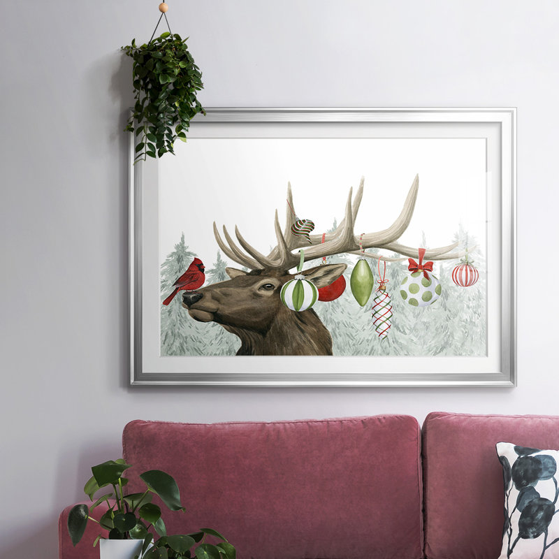Festive Forest Collection A, reproduction d'art sur papier, Argent, H 30 po x l 44 po x P 1,5 po