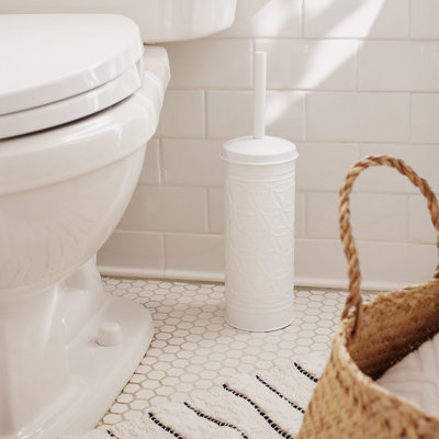 Ensemble de brosse de toilette et support Autumn Alley - blanc