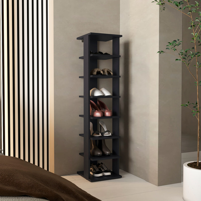 Range-chaussures vertical à 8 niveaux Wengue, Noir