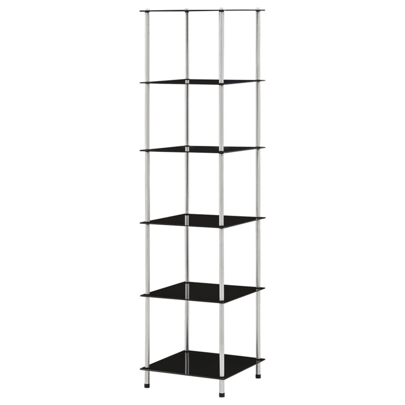 Aadhithya 160cm H x 40cm W Stainless Steel Etagere Bookcase, Silver/Black