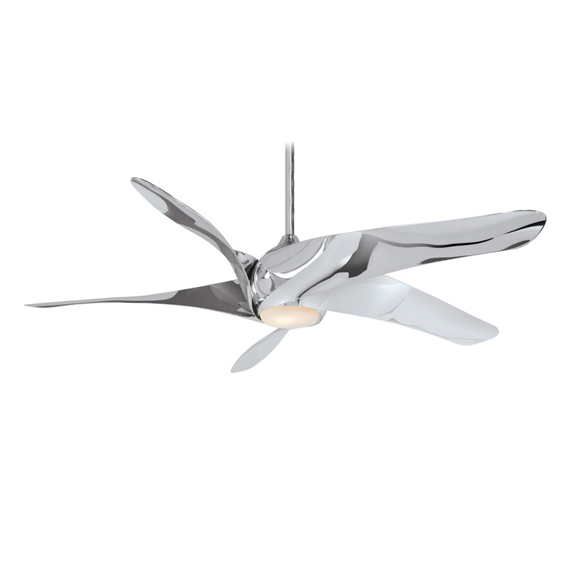 62" Artemis™ 5 - Blade Standard Ceiling Fan with Remote Control and Light Kit Included, Liquid Nickel