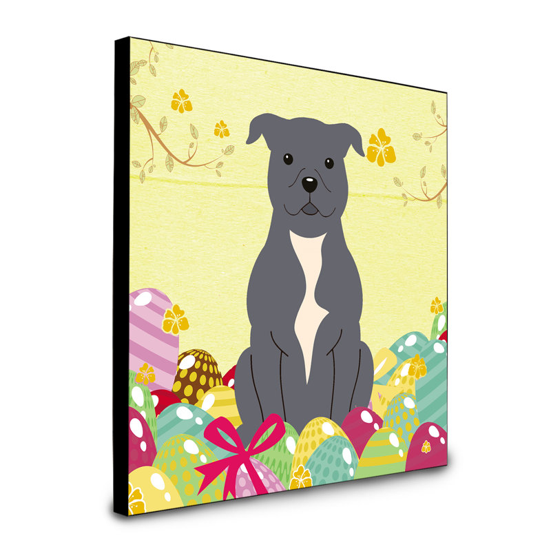 Panneau mural d’art œufs Sentire, Staffordshire bull terrier 1