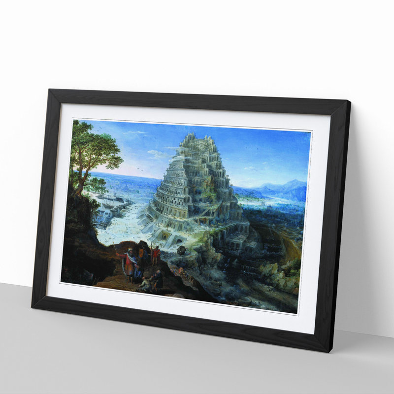 Babel by Pieter Bruegel the Elder - Picture Frame Painting, Black Framed, 27cm H x 36cm W x 2cm D