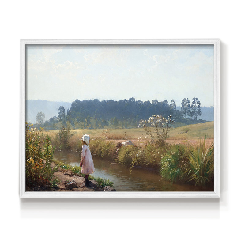 Washing Day -Framed Print - Restickable, 8" H x 10" W, White