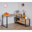 Francisque L-Shaped Metal Base Writing Desk