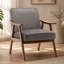 Chaise d'appoint avec revêtement en microfibre et structure en bois massif, parfaite pour ajouter style et confort à tout espace de vie moderne Mid-Century-2439657