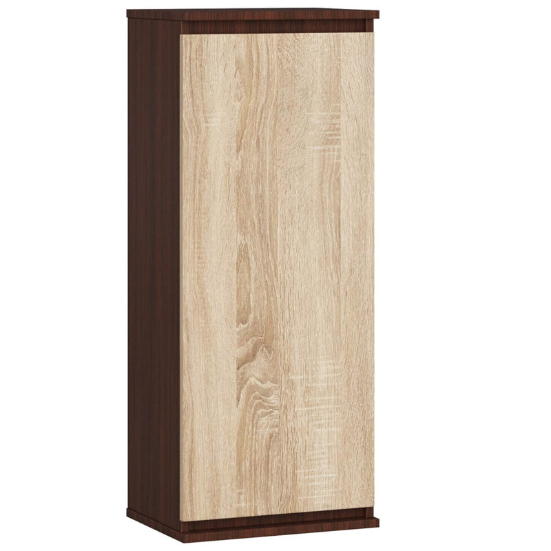 Aukai 3 Piece Floating Shelf, White/Oak wood
