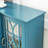 Ambriehl 63'' Buffet Storage Cabinet, TV Stand Up to 70" Console Table with 4 Glass Door and Carved Design