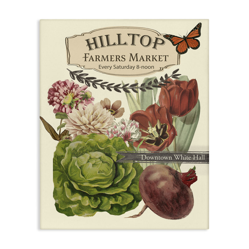 Art mural sur toile Rustic Farmers Market par Grace Popp, H 48 po x l 36 po