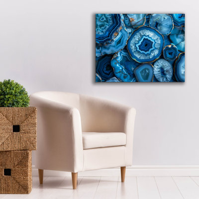 «Blie Crystals With Gold» par Svetlana Aleynikova, art mural sur toile