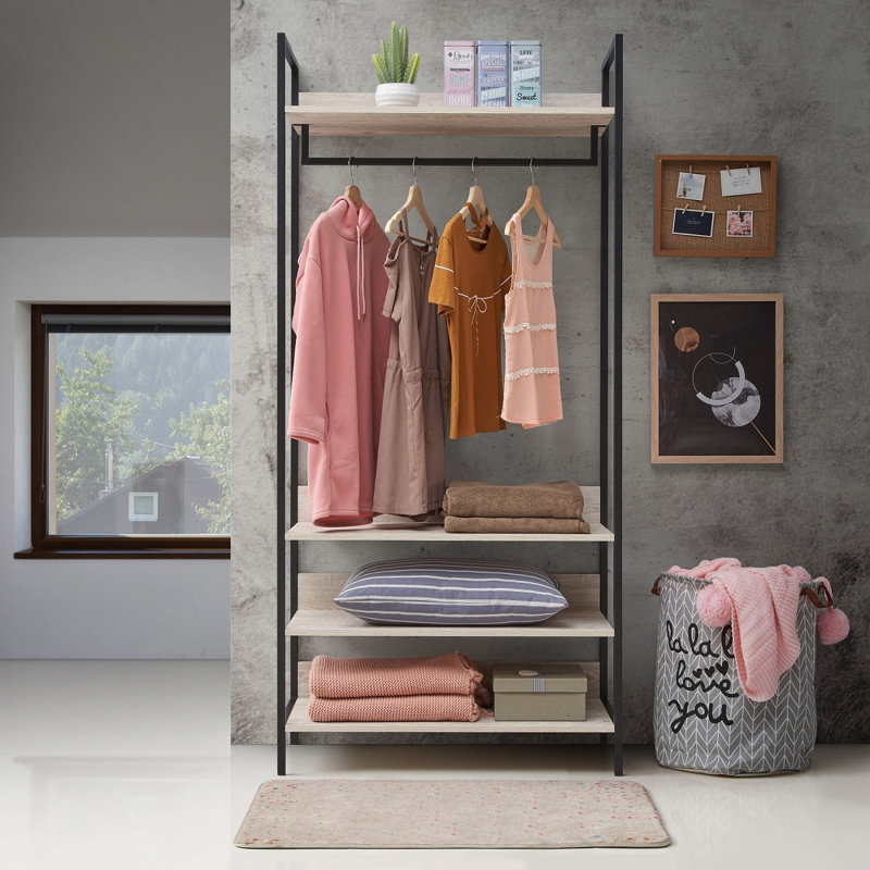 Guillen 83.8cm Closet System, Light Brown