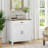 Sideboard with 1 Drawer 1 Storage Cabinet Buffet Cabinet, White-1833428307