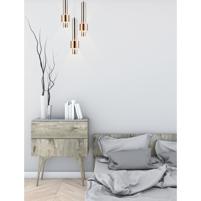 7 - Light Satin Nickel/Satin Brass LED Cluster Pendant