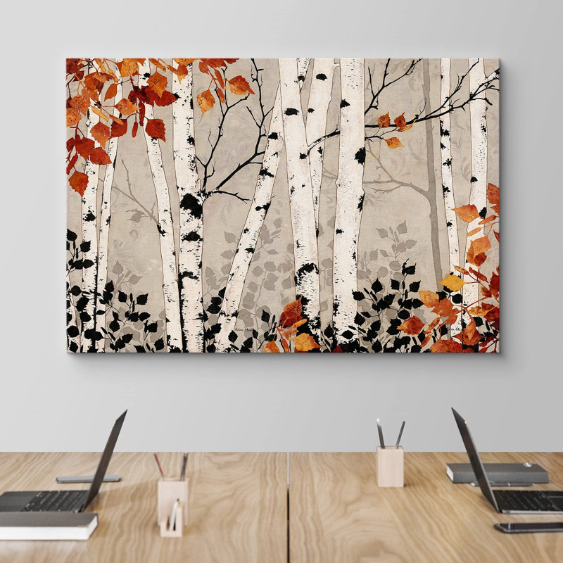 Aspen Birch «Forest Birch Trees» sur, Toile tendue, H 12 po x l 18 po
