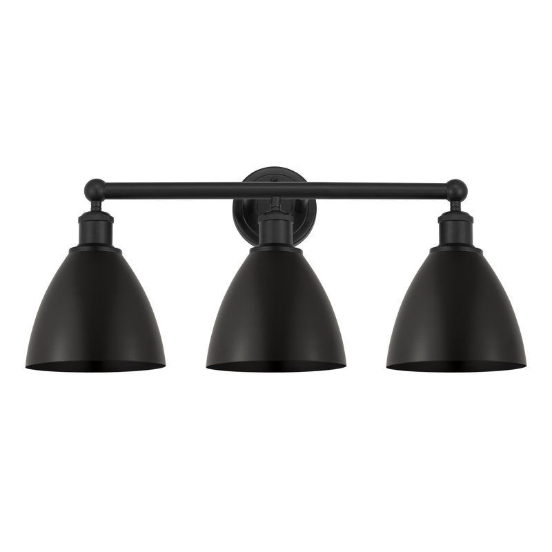 Éclairage pour meuble-lavabo 3 lumières à intensité variable, Noir mat, Noir mat
