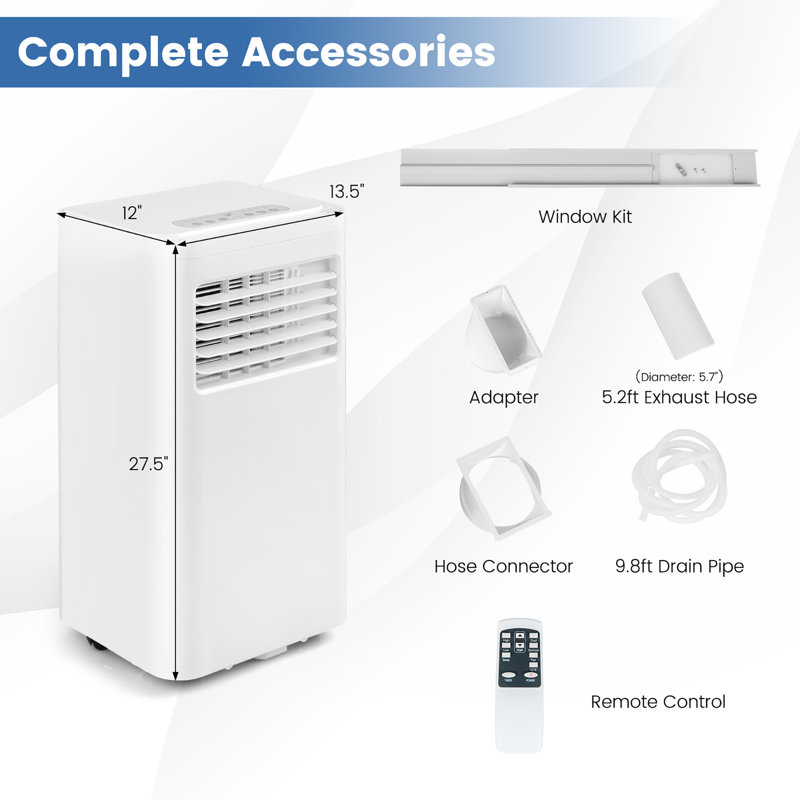 Climatiseur portatif 8 000 BTU avec télécommande