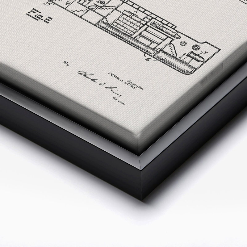 Plan de sous-marin, 24"H x 32"W, Poster, Black Framed