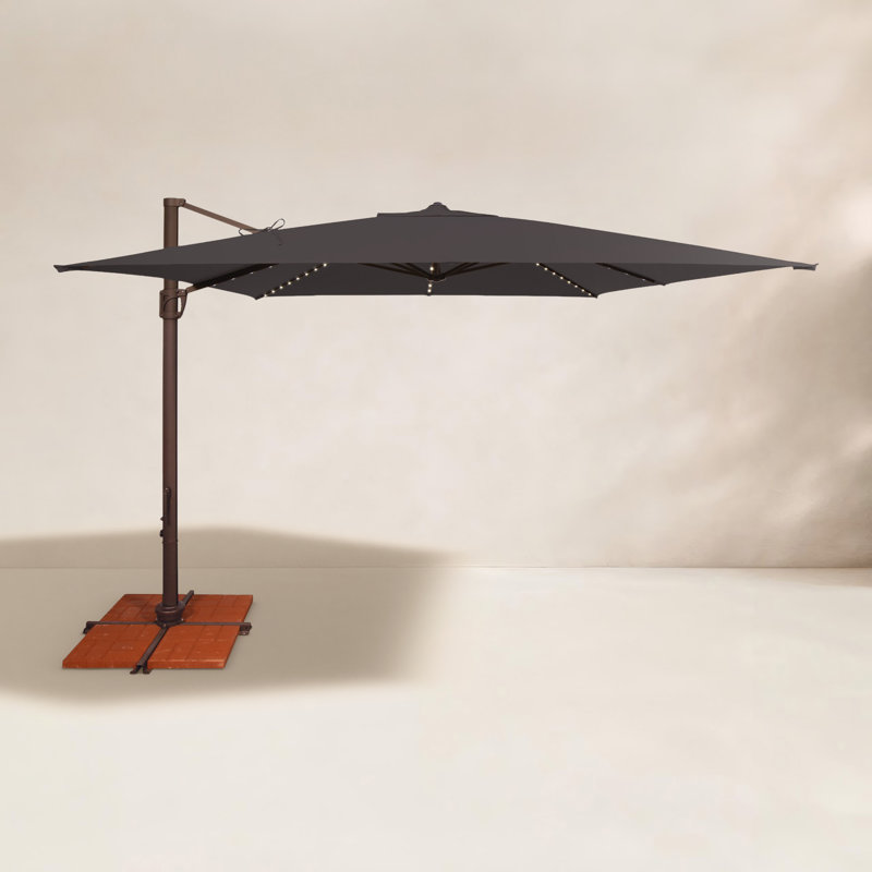 Porte-à-faux carré 10 pi Windell Windell, Sunbrella / noir