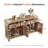 59.06" Farmhouse Sideboard Buffet Cabinet, Distressed Wood Credenza With 3 Drawers & 4 Glass Doors, Rustic Storage Cabinet With Shelves For Kitchen, Dining Room, Living Room, Distressed Natural Brown-798931063