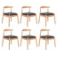 Ensemble de 2 chaises de salle à manger de style Mid-Century avec structure en chêne massif et siège tissé à la main Weave-868446764