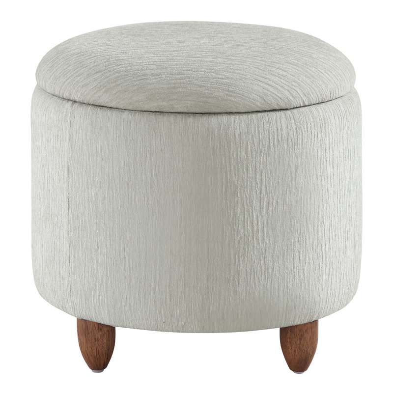 Twomey Storage Ottoman, Platinum Polyester