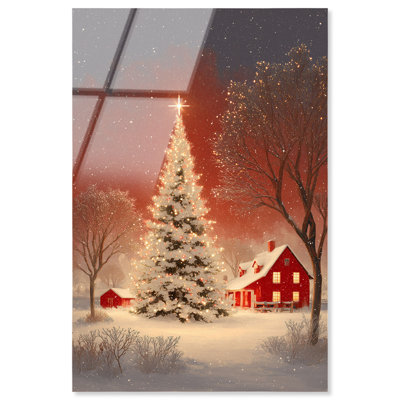 Décoration murale de Noël Winter Art Glow par Art Remedy, prête à être suspendue, 24 x 36