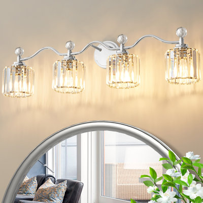 Luminaire de meuble-lavabo à intensité variable avec abat-jour en cristal Emilion
