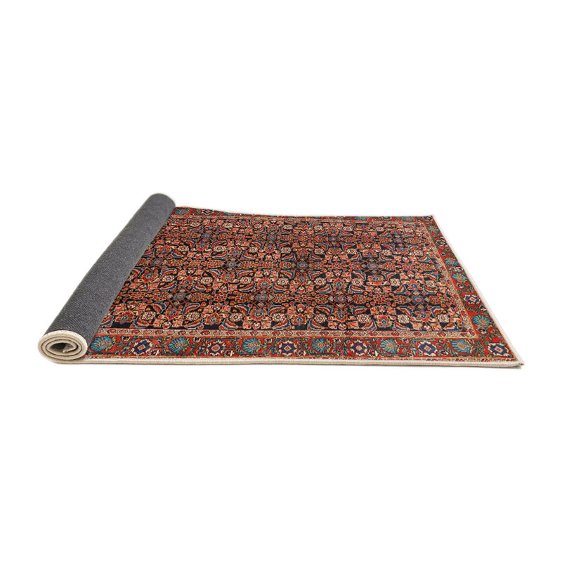 Tapis brun à motif oriental, Rond 5 pi