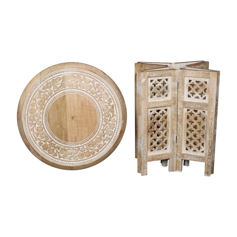 Abbeyville Frame End Table, 45cm H x 45cm W x 45cm D, Beige
