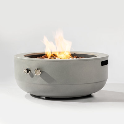 Steel Propane Fire Bowl: Round Outdoor Pit w/ Tank Holder
