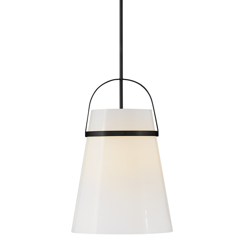 Medium Modern Downrod Pendant Light, Black