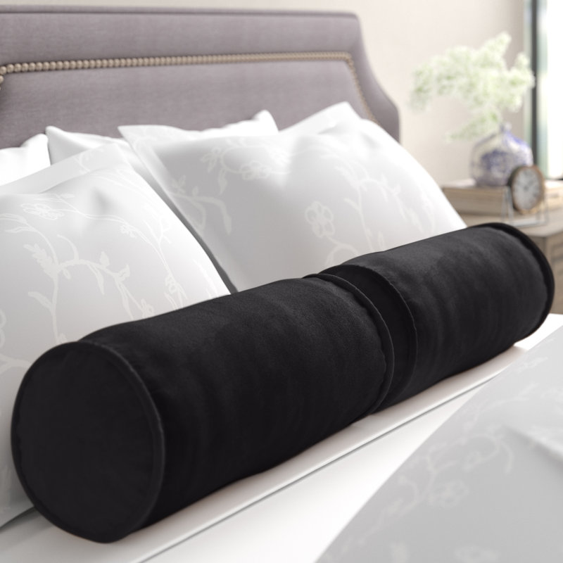 Microsuede Reversible Throw Pillow, Black
