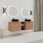 Meuble-lavabo mural 60 po avec lavabo d'art en céramique et 1 tablette de rangement, porte à fermeture en douceur, emballage KD, contreplaqué-998368138