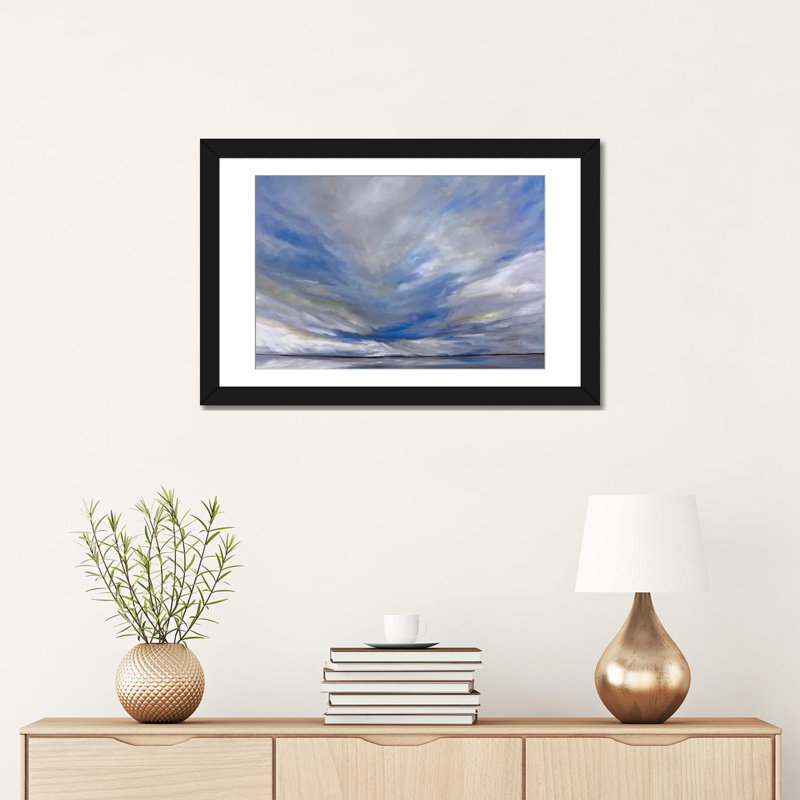 « south bay storm », impression sur toile, H 18 po x l 26 po x P 1,5 po, Toile avec cadre noir, Pas de tapis
