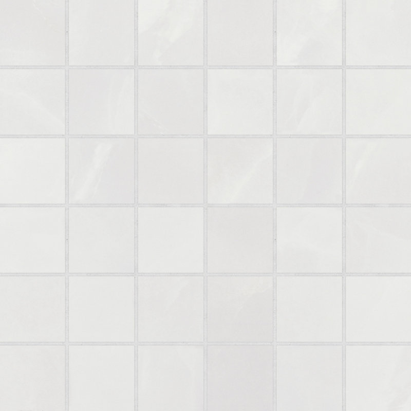 Gemma 12 in. x 12 in. Grid Glazed Porcelain Tile, White Onyx