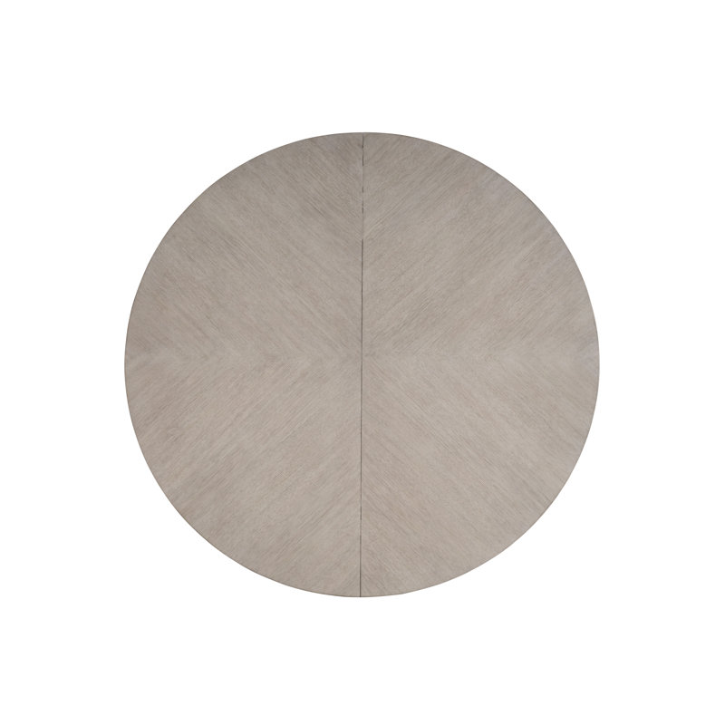 Gray Oak Round Extendable Pedestal Dining Table