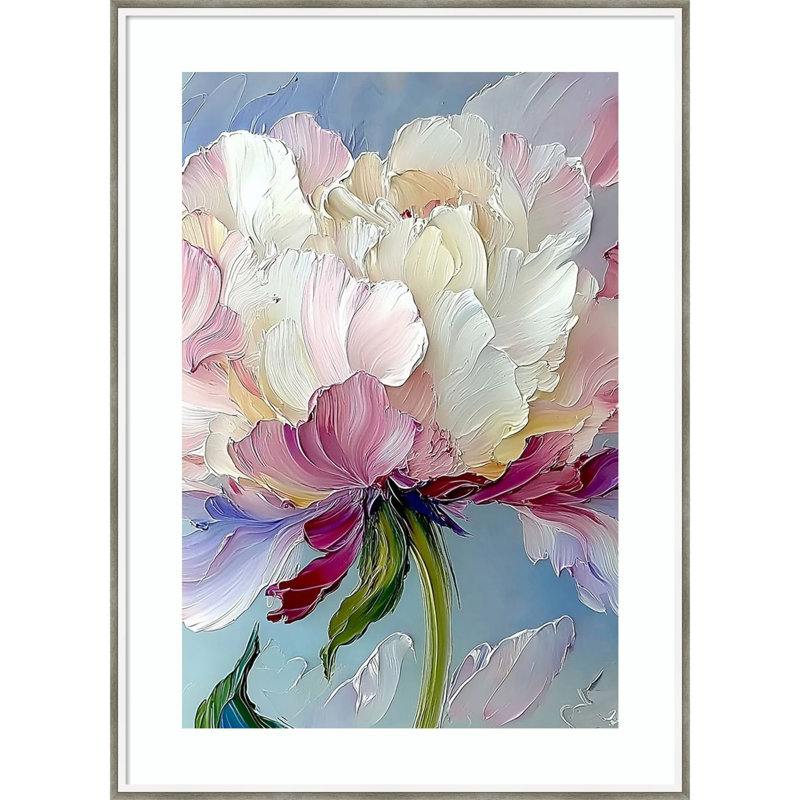 "Floral Elegance No. 1" par Wellston Wood, reproduction d'art encadrée, 41 x 30