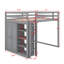 Lit mezzanine double avec tablettes et DEL-809838829