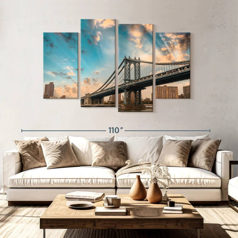 Lynelle Dramatic Manhattan Bridge, 54" H x 84" W