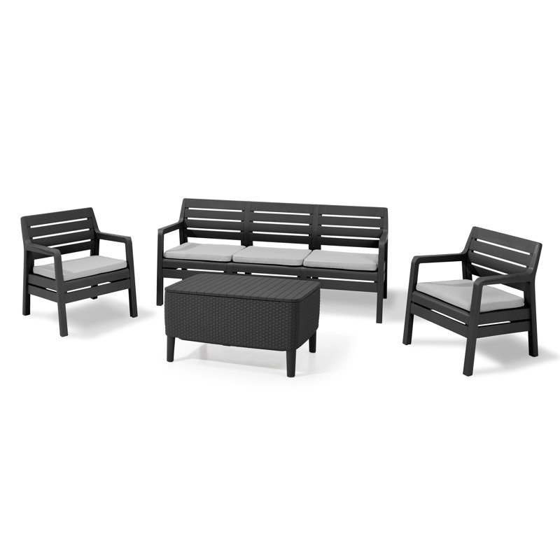 Delano 5 - Person Seating Group with Cushions, Grey, Graphite