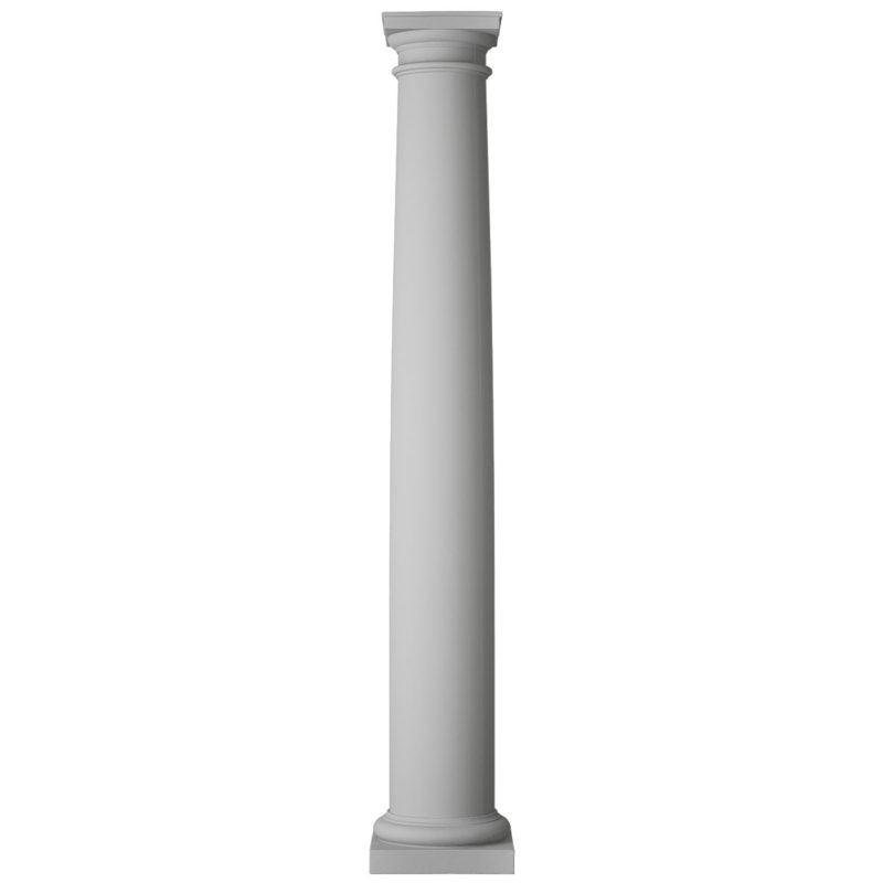 Colonne ronde Endura-Stone, 10 po de diamètre x H 5 pi, Base toscane et capitale toscane, Plan type A - non fendu / entier