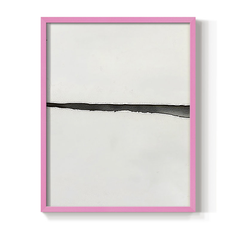 Impression abstraite encadrée CLIV - prête à être suspendue - fabriquée aux États-Unis, H 14 po x l 11 po, Rose