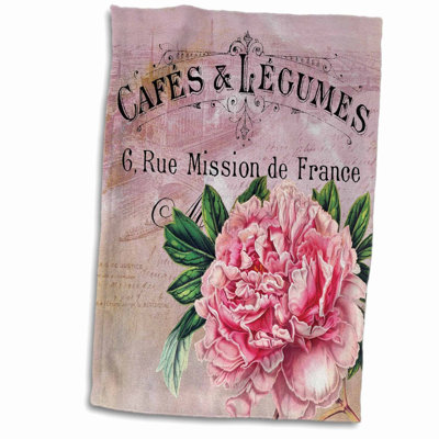 Vintage Peony Blossom 3D Sports Towel - 15x22 Multicolor