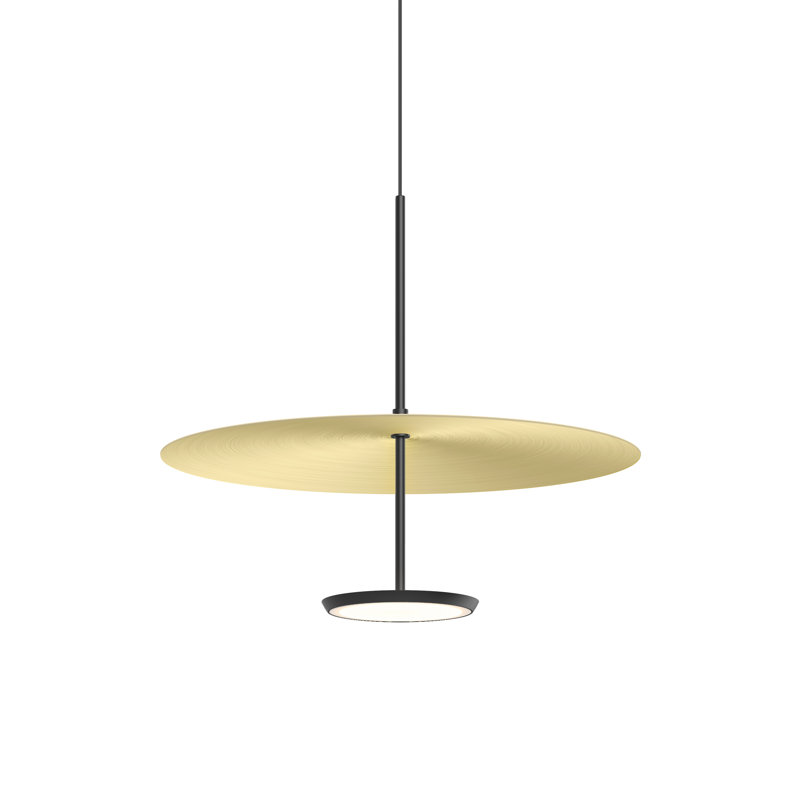 Sky Dome 1 - Light LED Pendant, 17.5" H x 17.5" W x 17.5" D, Brushed Brass, Matte Black