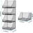 4-Pack Stackable Wire Baskets for Closet Organizers and Storage, Open Storage Bins for Clothes, Toys, and Snacks - Rustic Metal Closet Organizers and Storage Shelves in Black