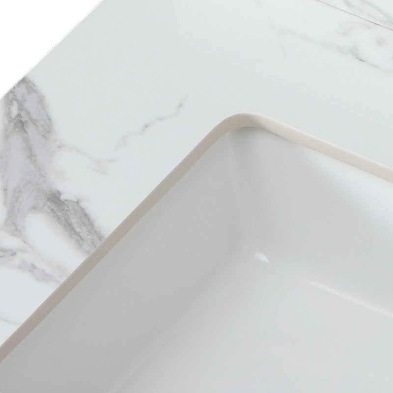 Bathroom Vanity Sink Tops - 31"X22" Sintered Stone White Ceramic And Attractive Feature Countertop With Stylish Look