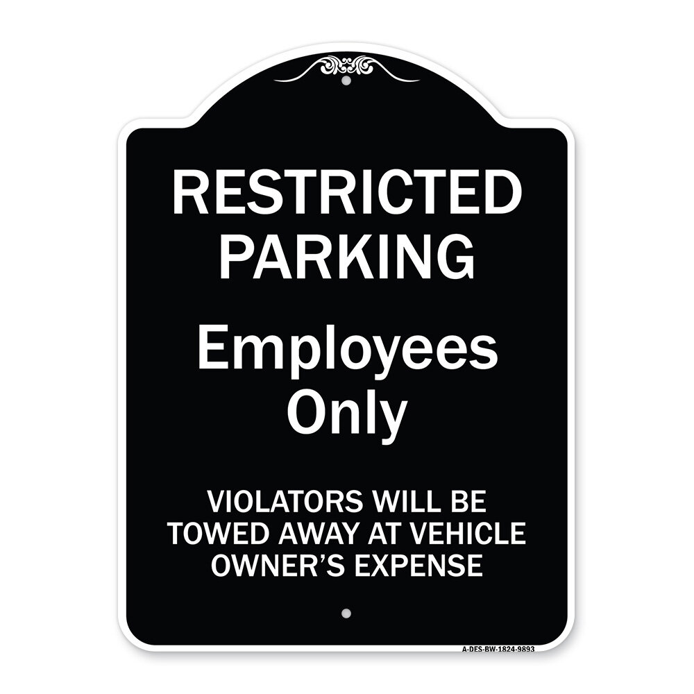 Signmission Designer Series Sign - Restricted Parking Employees Only ...