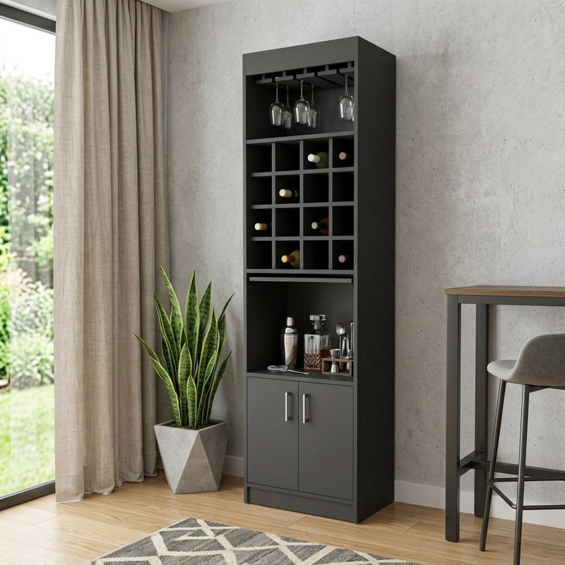 Bar 24 "noir avec dix-huit tablettes
