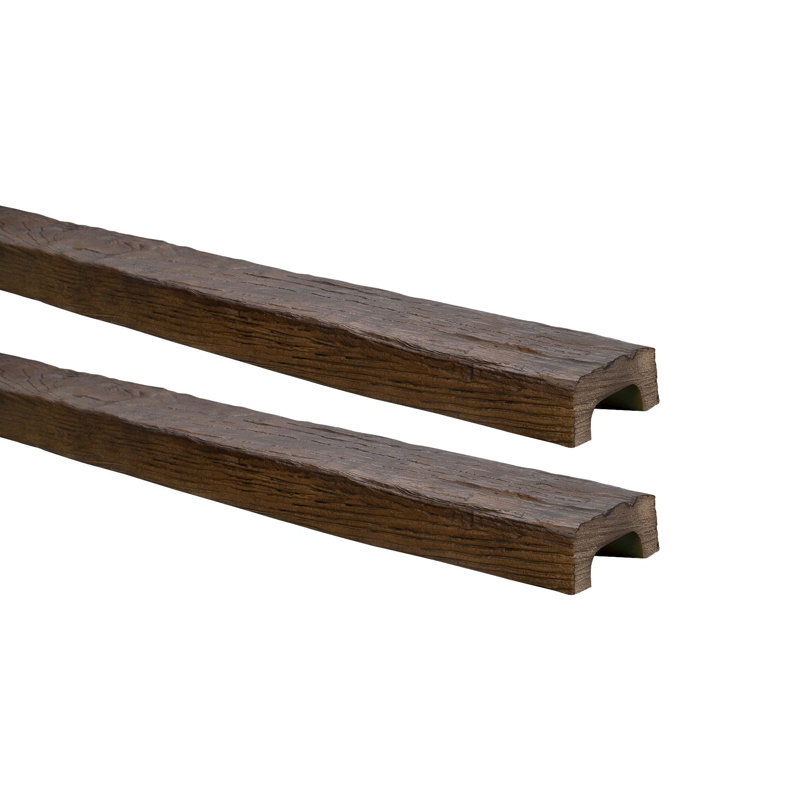 Poutre en faux bois H 4 3/8 po x l 153 po x P 2 1/4 po, Chêne moyen, 2 Pack