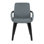 Chaise en bambou noir et similicuir gris